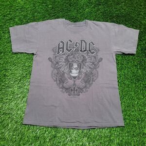 VTG Y2K AC/DC Hells Bells T-Shirt Mens L 2008 Rock Tee Heavy Metal